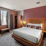 A bedroom at the Rutland Hotel.