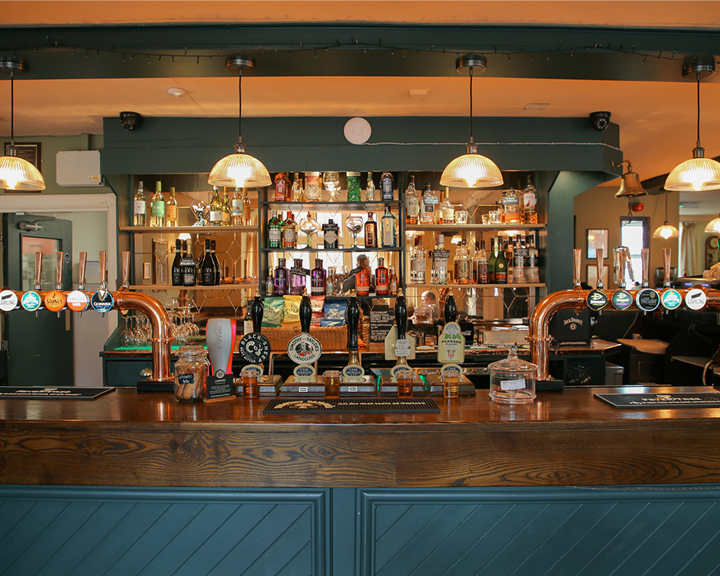 The interior of Walkley Cottage showing a well stocked bar.