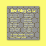 Poster for the event, listing the details of a hexagonal pattern reminiscent of honeycomb.