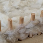 A close-up of Peg Loom Weaving.