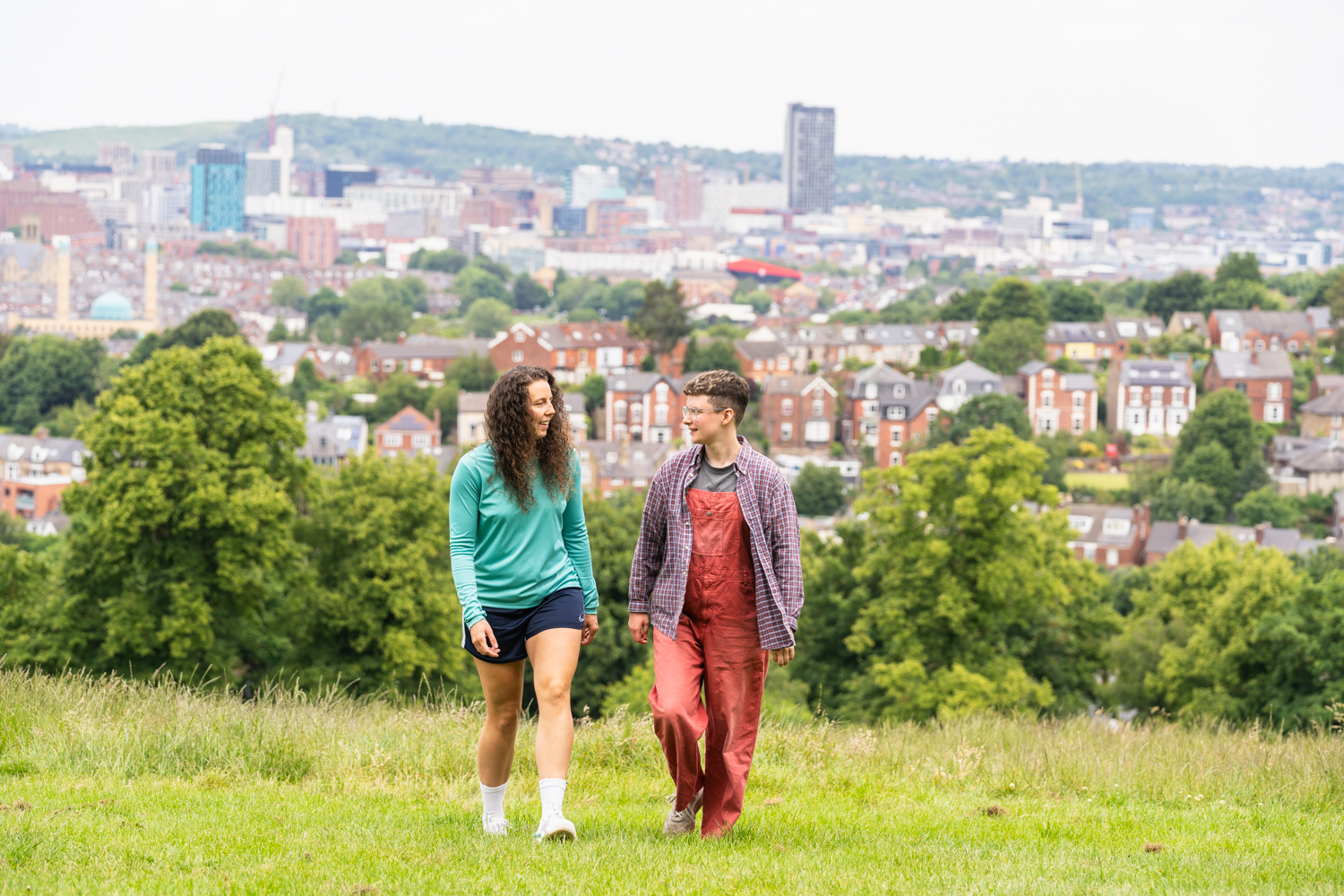 Two people exploring Sheffield'a Green Space At Meersbrook Park.