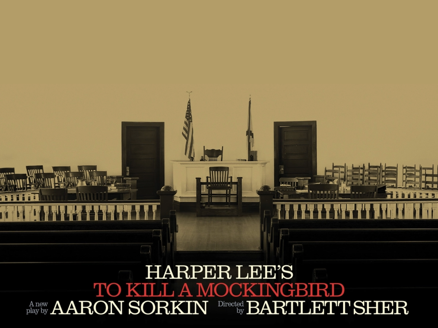 A sepia photograph of an American courtroom. 