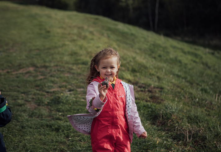 A child having fun in the outdoors.