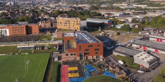 An aerial view of the Sheffield Olympic Legacy Park.