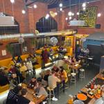 Interior of Piña, filled with customers.