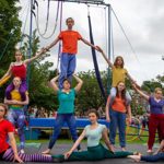 People practising circus skills at the Greentop Community Circus Centre.