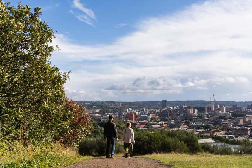 Parkwood Springs with a view of Sheffield in the background