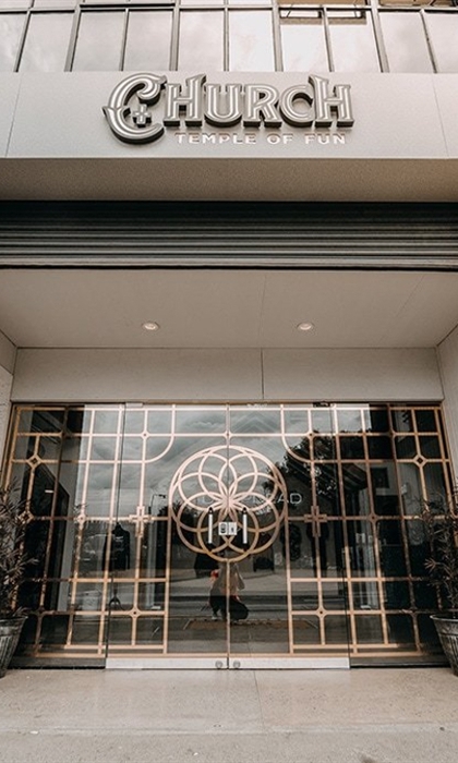 The entrance to Church - Temple of Fun.