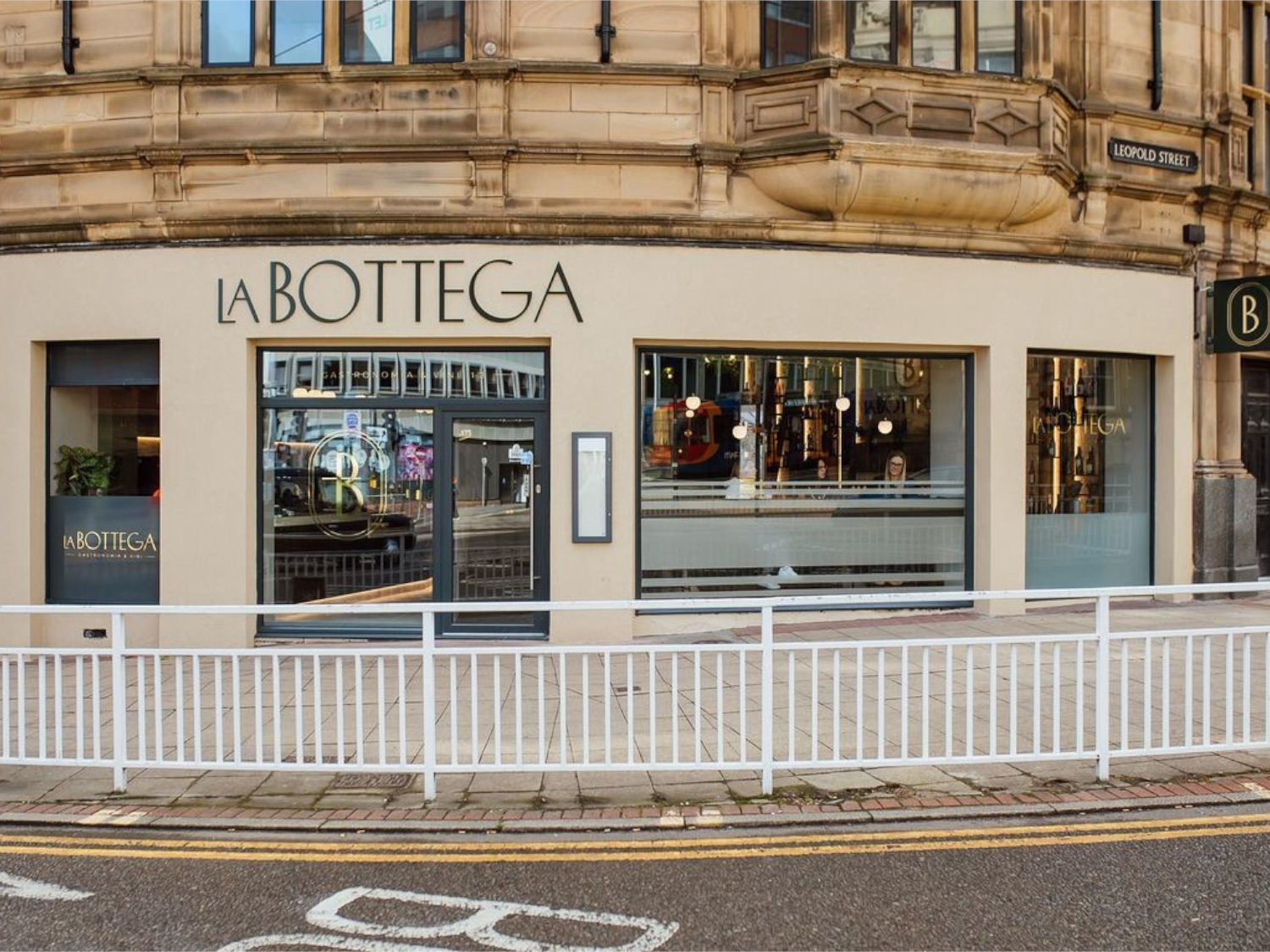 The exterior of La Bottega.