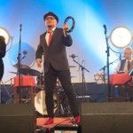 A band performing live on stage.
